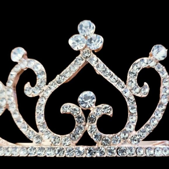 Wedding tiera gold tone and rhinestones. - Picture 3 of 3